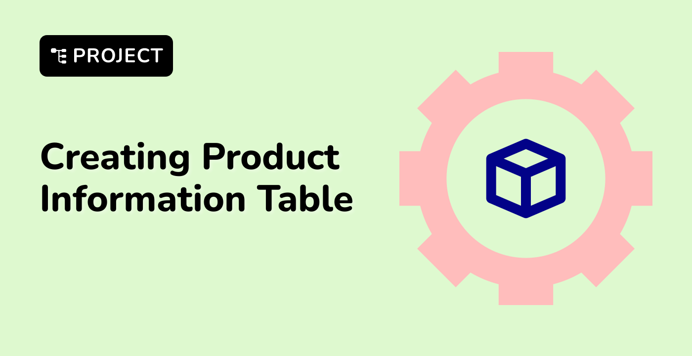 Creating Product Information Table